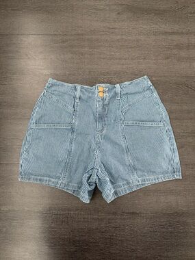 Universal Thread Blue & White Striped High-Waist Shorts
